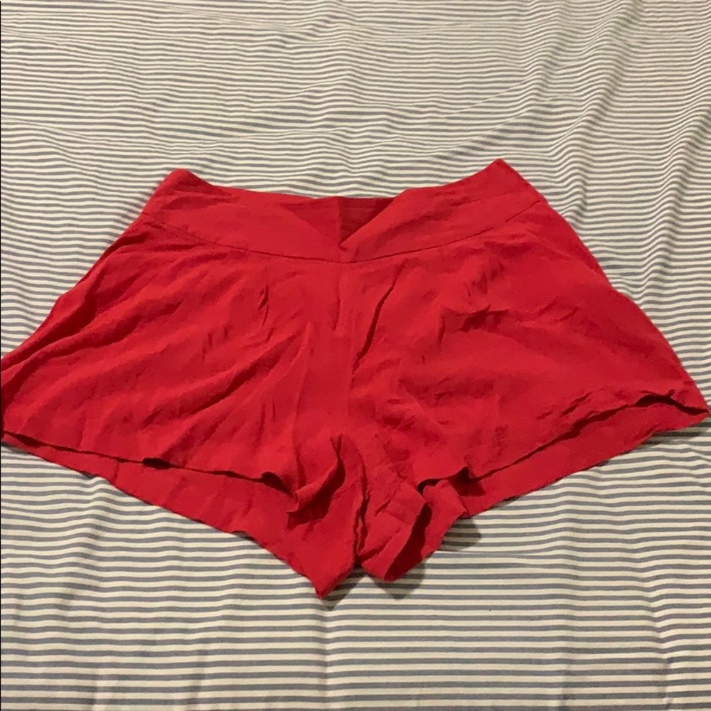 High waisted red shorts size S